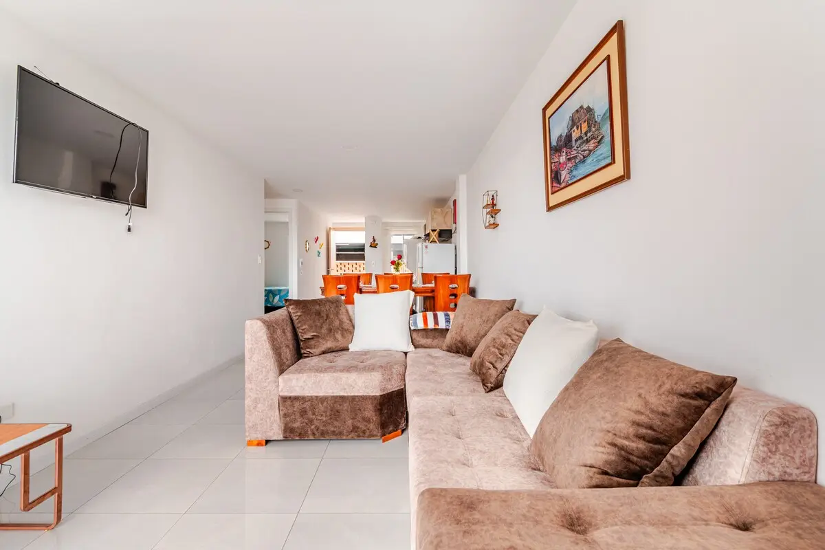 Living room with comfortable sofa