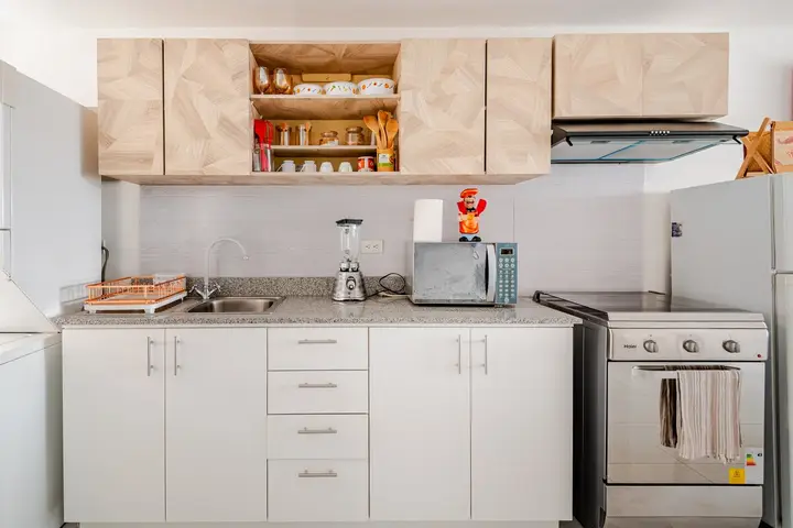 Fully equipped kitchen with induction stove